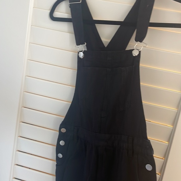 12th Tribe Black Runaway Girl Denim Overalls Size S - Picture 6 of 12